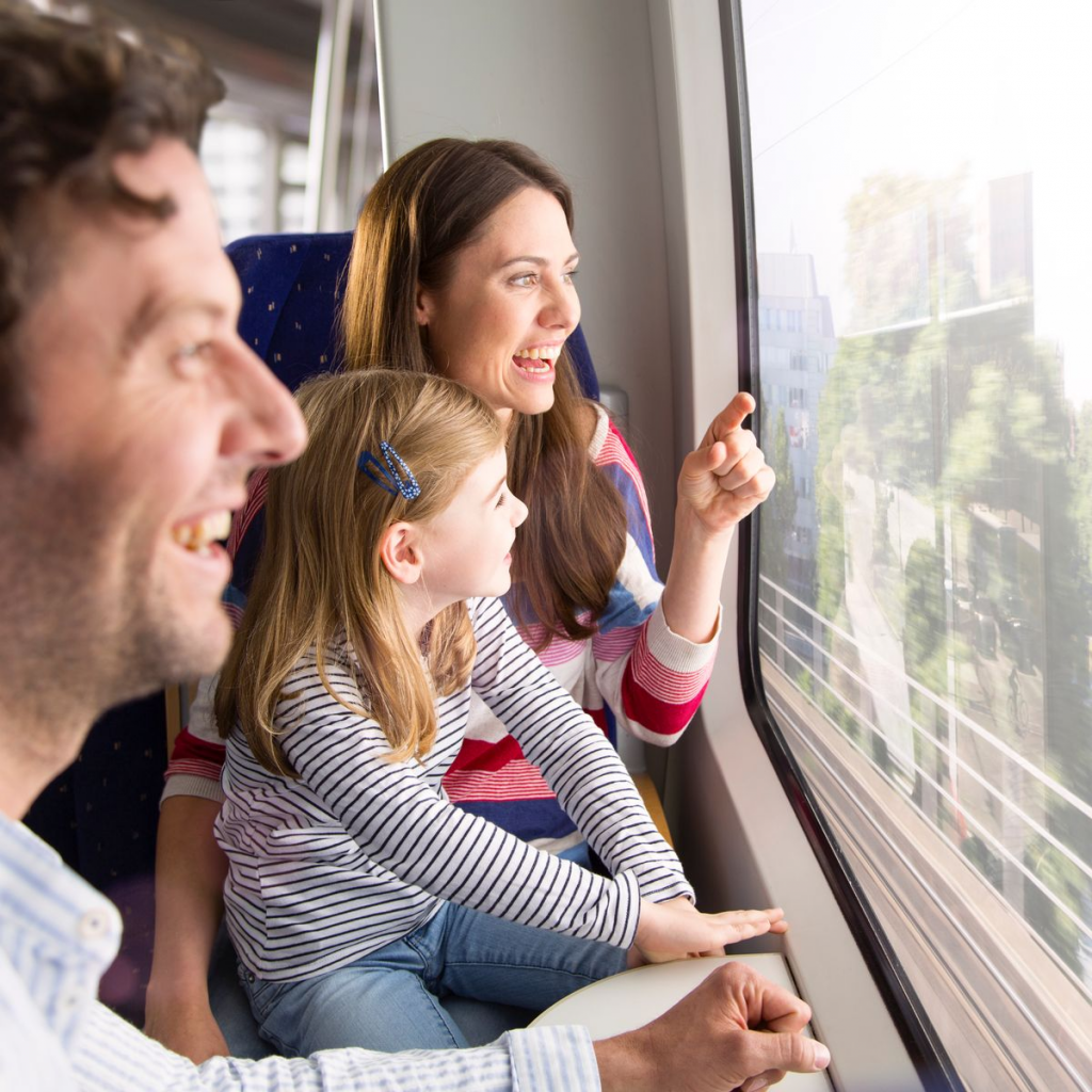 Family on a train